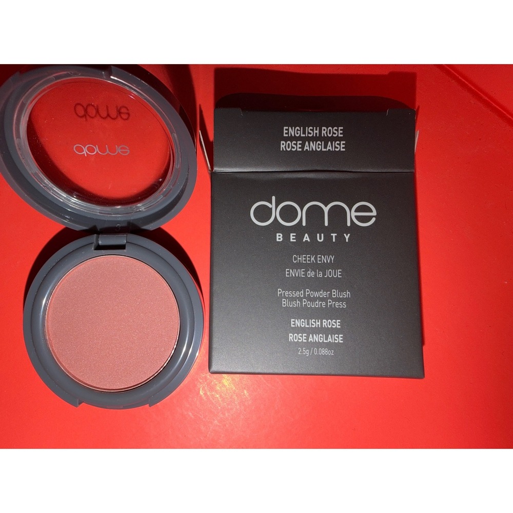 Dome Beauty Cheek Envy Pressed Powder Blush English Rose Luminous Finish Face